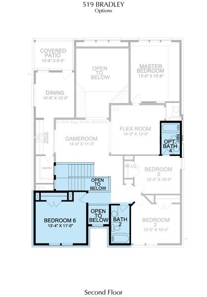 2D floor plan layout for the Bradley by Landon Homes in East Village - Classic Series, Frisco, TX (Image 39). 2D floor plan layout for the Bradley by Landon Homes in East Village - Classic Series, Frisco, TX (Image 39).