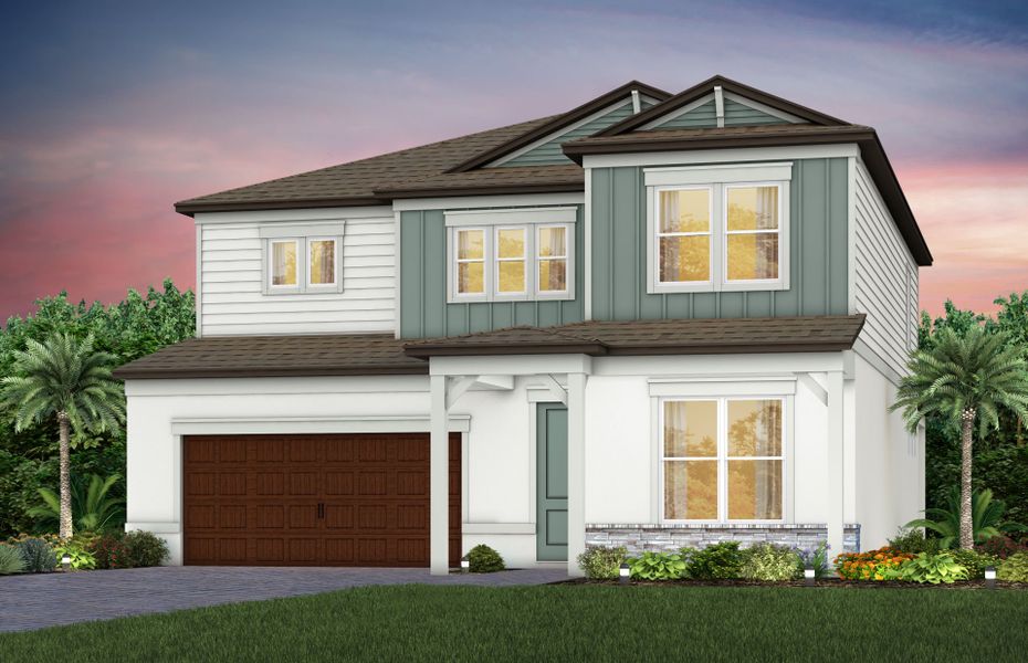 Representative exterior photo of a completed home built from the Wynfield by Pulte Homes in Vida's Way, Wesley Chapel, FL (Image 9).