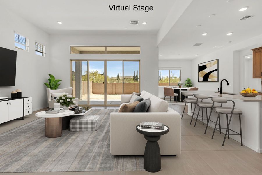 Furnished interior view inside a new home in Saguaro Reserve II, Marana (Image 3). Furnished interior view inside a new home in Saguaro Reserve II, Marana (Image 3).
