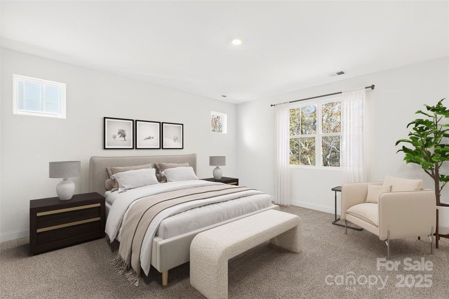 Virtually Staged Primary Bed