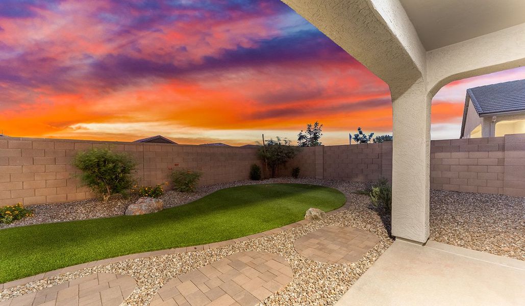 Exterior details and patio area of a home in Saguaro Bloom, Marana (Image 4).