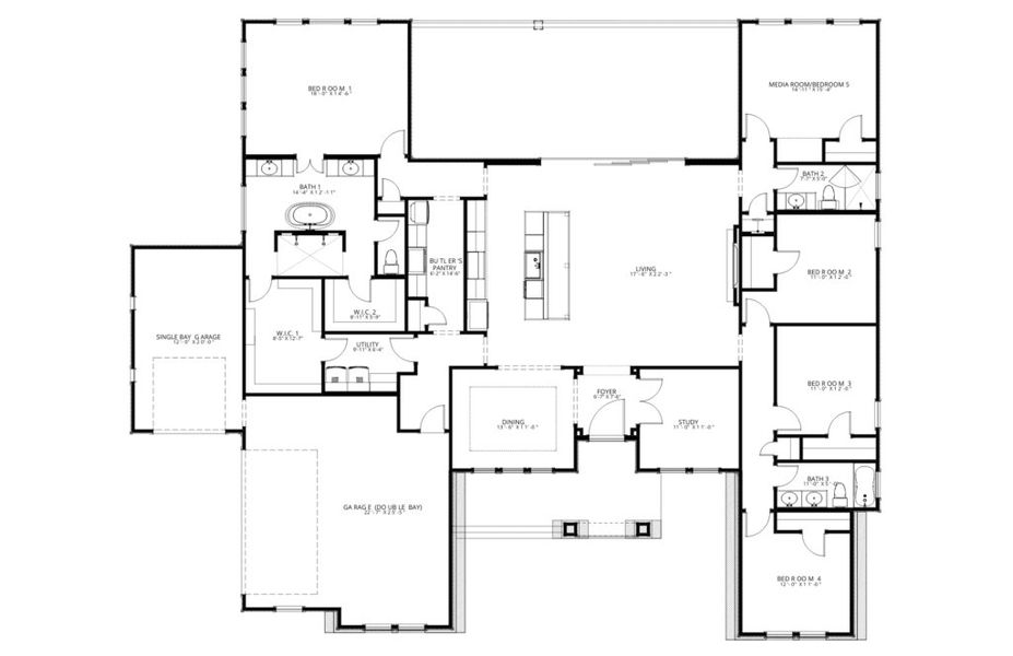 2D floor plan layout for the Frio II by Flintrock Builder in King Oaks, Salado, TX (Image 3). 2D floor plan layout for the Frio II by Flintrock Builder in King Oaks, Salado, TX (Image 3).