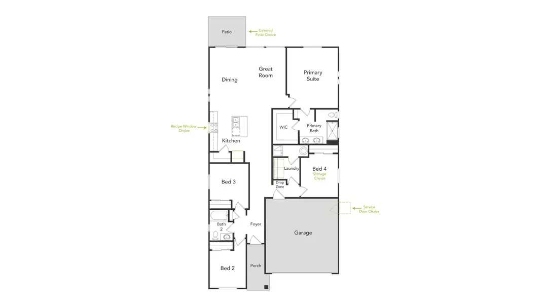 2D floor plan layout of this home in North Copper Canyon, Surprise, AZ (Image 4).