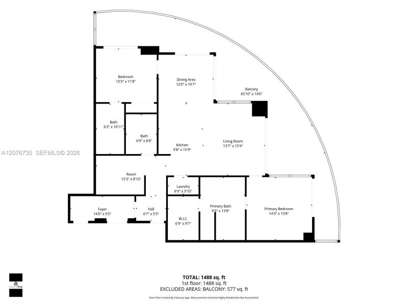 2D floor plan layout of this home in , North Miami, FL (Image 6).