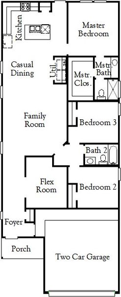 2D floor plan layout of this home in Cypress Green, Hockley, TX (Image 3).