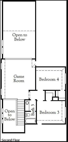 2D floor plan layout of this home in Bridgeland, Cypress, TX (Image 3).