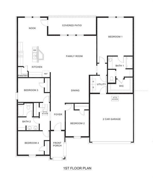 2D floor plan layout of this home in Waverly Estates, Josephine, TX (Image 3).