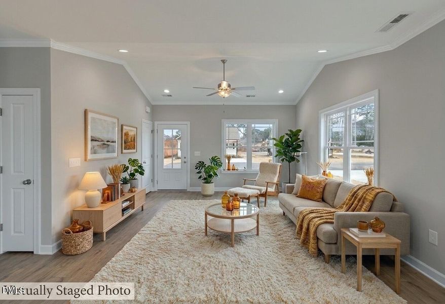 Living Room virtually staged