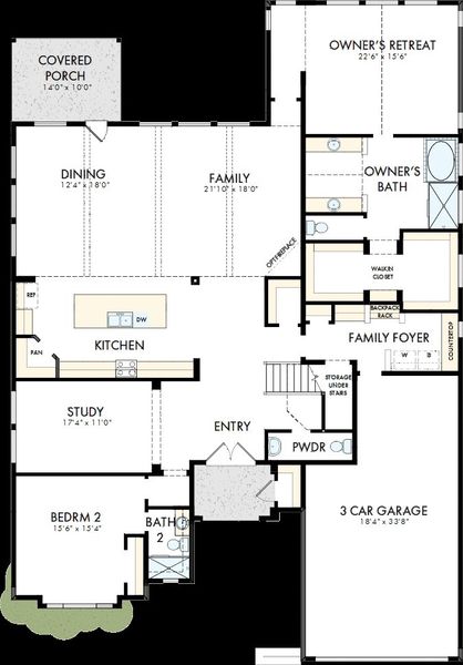 2D floor plan layout of this home in Sienna - Parkview Collection, Missouri City, TX (Image 5). 2D floor plan layout of this home in Sienna - Parkview Collection, Missouri City, TX (Image 5).