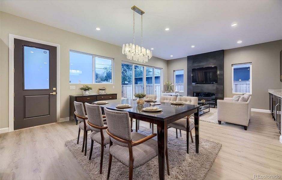 Dining room and Family room- Virtually Staged