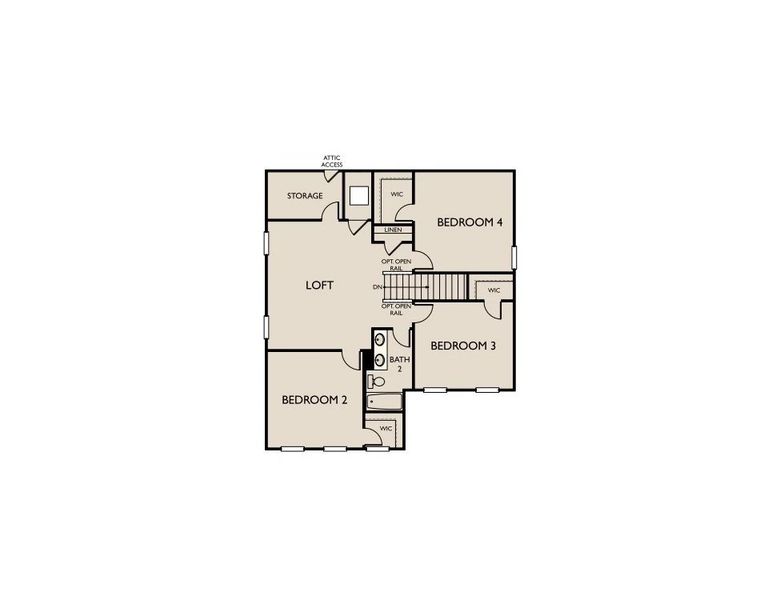 2D floor plan layout of this home in Ascent at Arbor Ridge, La Vergne, TN (Image 6).
