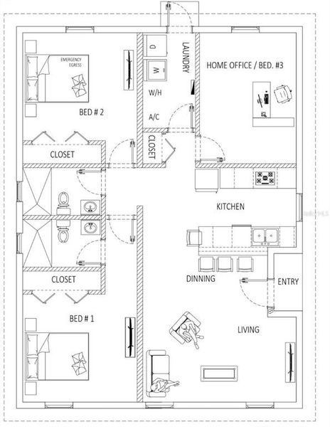 2D floor plan layout of this home in , New Port Richey, FL (Image 6).