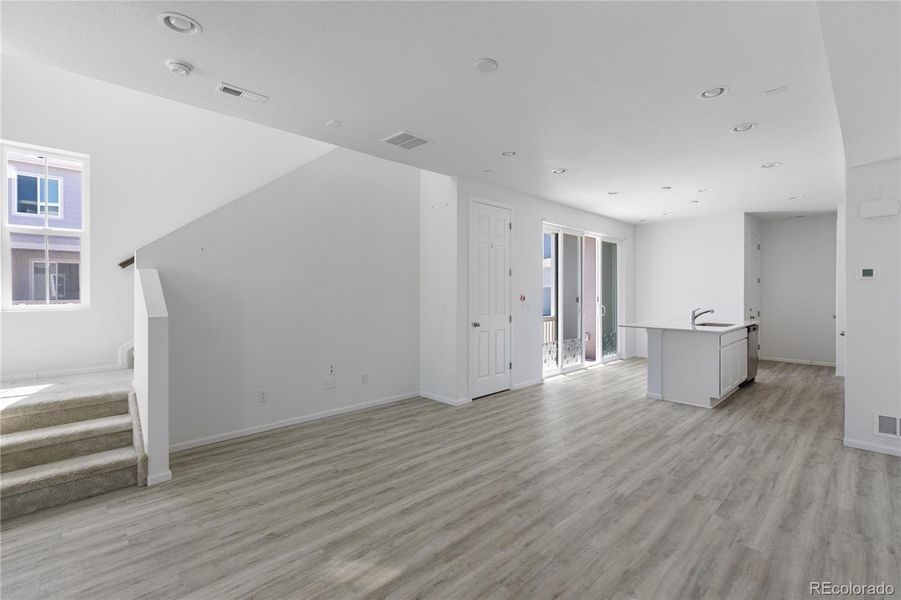 Living room with LVP flooring