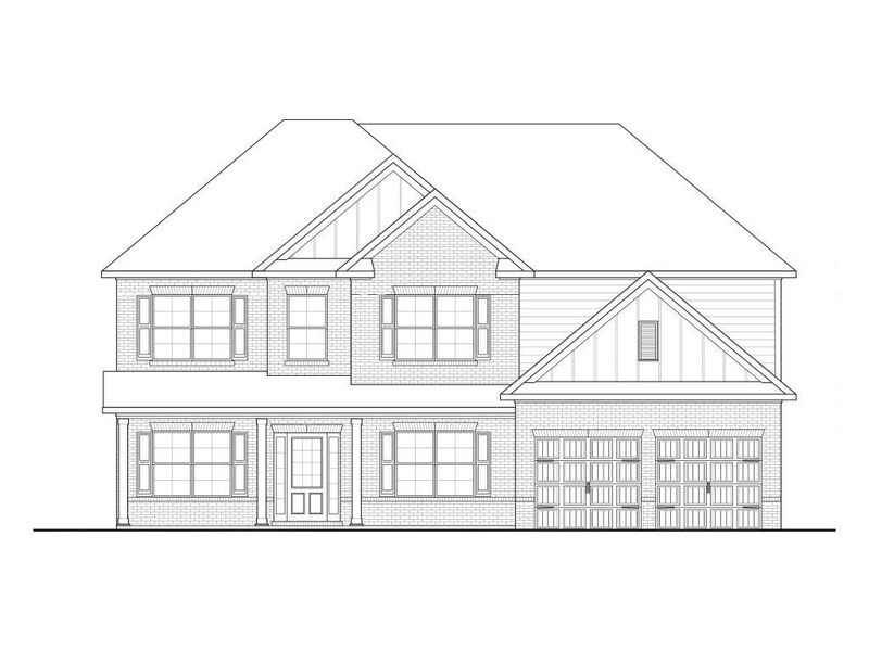 Front exterior of a new home in Ruby Creek Estates, College Park, GA, highlighting curb appeal (Image 15).