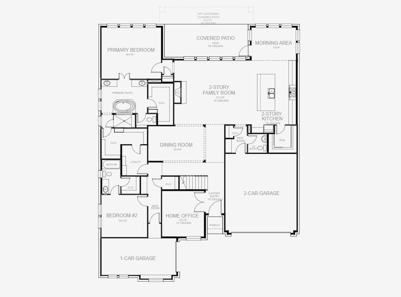 2D floor plan layout of this home in Terraces 82'/100', Rockwall, TX (Image 3).