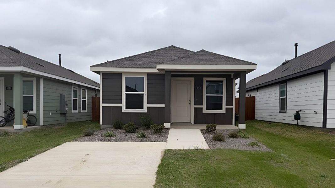 Front exterior of a new home in Cartwright Mays, Crandall, TX, highlighting curb appeal (Image 1). Front exterior of a new home in Cartwright Mays, Crandall, TX, highlighting curb appeal (Image 1).