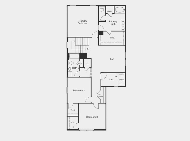2D floor plan layout for the 2450 by KB Home in Sunset Oaks, Maxwell, TX (Image 7).