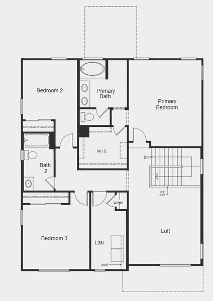 2D floor plan layout for the Plan 2287 by KB Home in The Traditions at Teravalis, Buckeye, AZ (Image 5). 2D floor plan layout for the Plan 2287 by KB Home in The Traditions at Teravalis, Buckeye, AZ (Image 5).