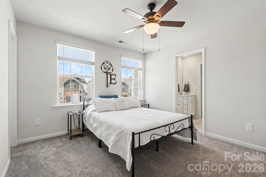 Second level shared full bath