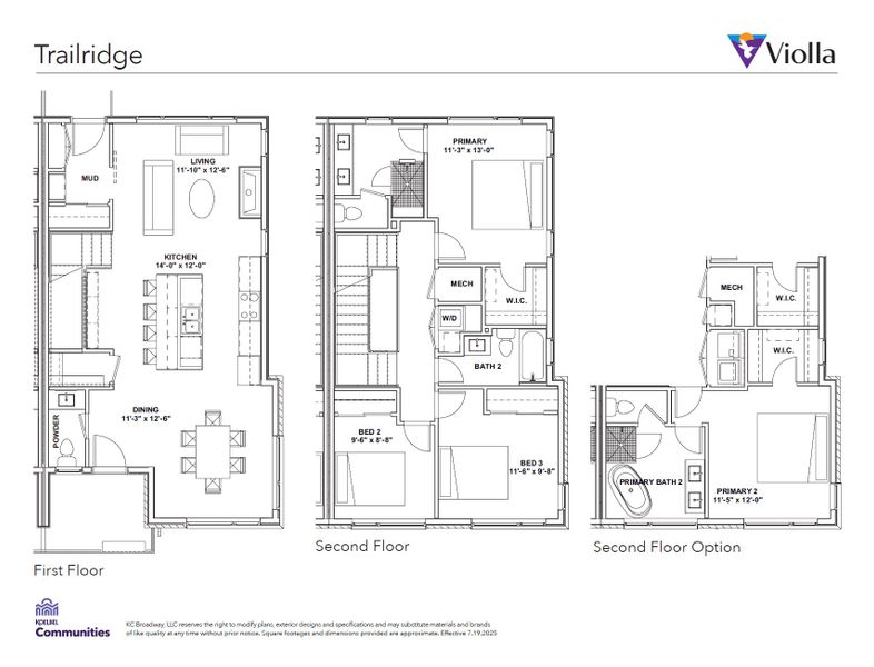 2D floor plan layout for the Plan 1 by Koelbel and Company in Violla, Boulder, CO (Image 2).