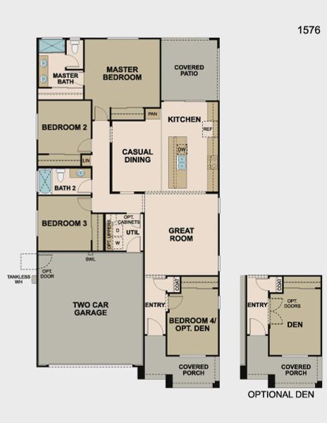 2D floor plan layout of this home in Avanti at Granite Vista, Waddell, AZ (Image 4).