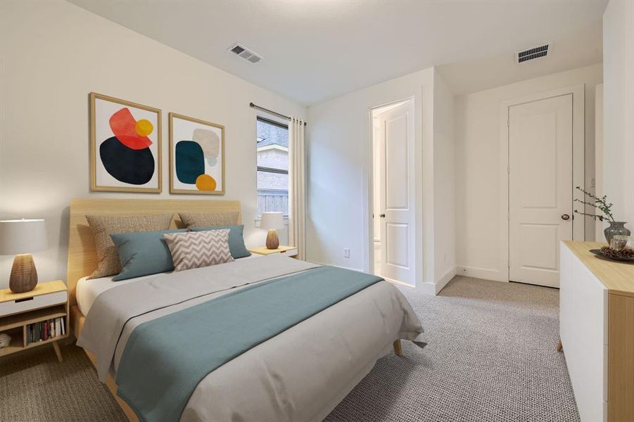 Virtually Staged - Bedroom featuring carpet and baseboards