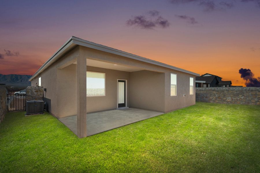 Exterior details and patio area of a home in Desert Breeze, Horizon City (Image 3). Exterior details and patio area of a home in Desert Breeze, Horizon City (Image 3).
