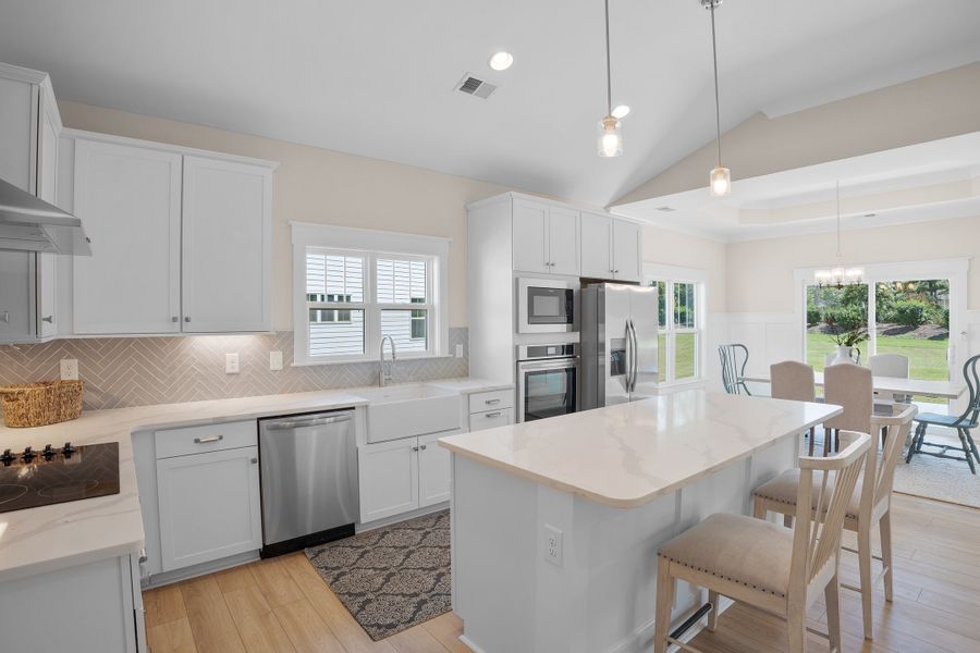 Representative furnished interior of a home built from the Claremont by Bill Clark Homes in The Sanctuary at Sunset Beach, Sunset Beach (Image 6). Representative furnished interior of a home built from the Claremont by Bill Clark Homes in The Sanctuary at Sunset Beach, Sunset Beach (Image 6).