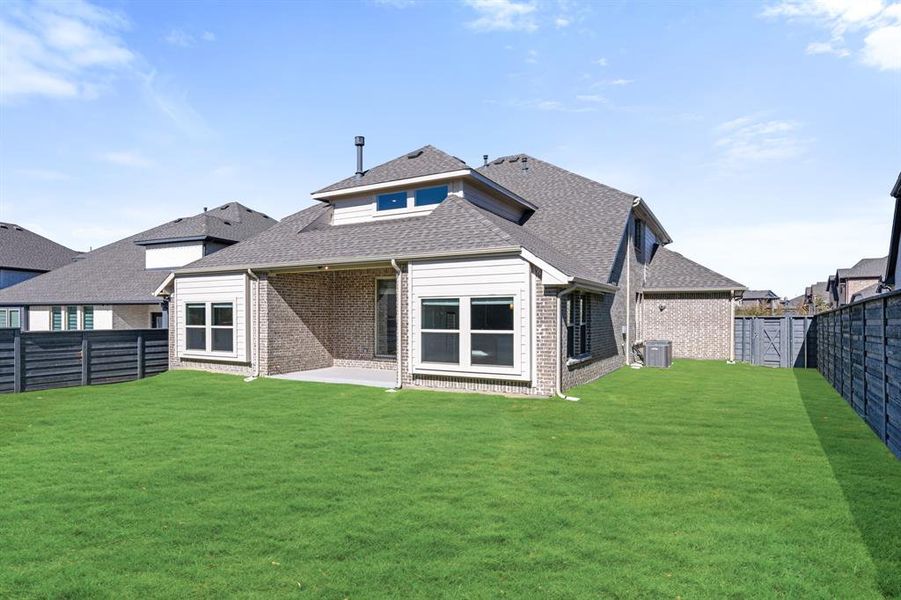 Exterior details and patio area of a home in Union Park Classic 60, Little Elm (Image 22). Exterior details and patio area of a home in Union Park Classic 60, Little Elm (Image 22).