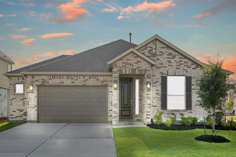 Front exterior of a new home in Beacon Hill, Waller, TX, highlighting curb appeal (Image 15).