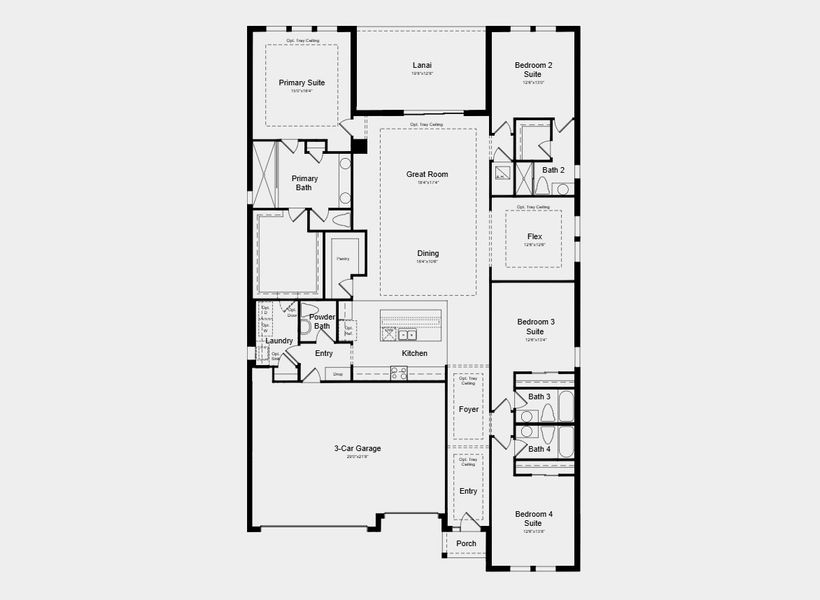 2D floor plan layout for the Bradley by Taylor Morrison in Victoria Lakes, Odessa, FL (Image 4).