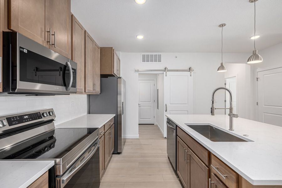 Furnished interior view inside a new home in The Residences at Victory Ridge, Colorado Springs (Image 5). Furnished interior view inside a new home in The Residences at Victory Ridge, Colorado Springs (Image 5).