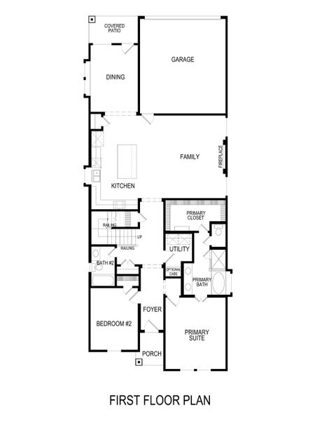 2D floor plan layout for the Fork R by First Texas Homes in Trails at Cottonwood Creek, Rowlett, TX (Image 3).