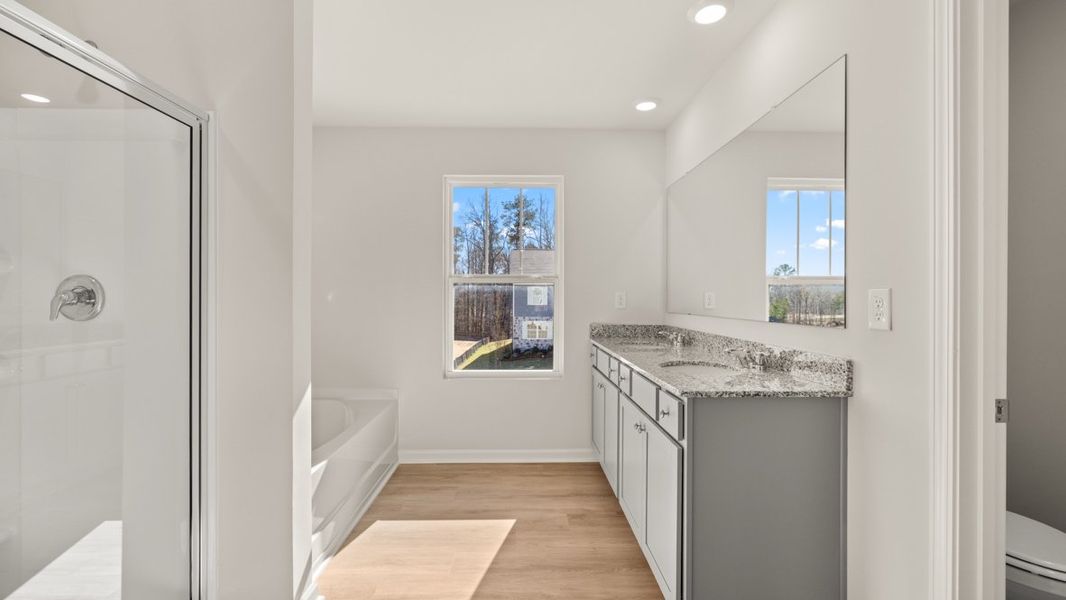 Representative furnished interior of a home built from the Halton by D.R. Horton in Northwoods at Mirror Lake, Villa Rica (Image 11).