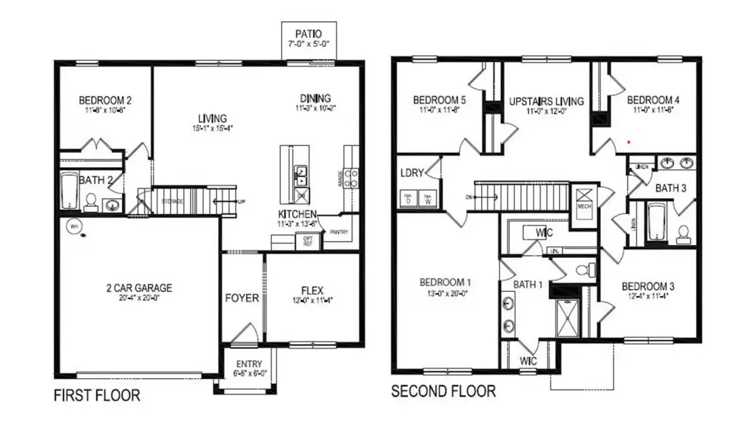 2D floor plan layout for the Hayden by D.R. Horton in James Landing, Leesburg, FL (Image 4).