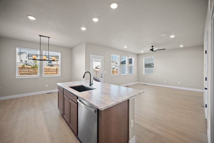 Furnished interior view inside a new home in Trails at Aspen Ridge-3, Colorado Springs (Image 11). Furnished interior view inside a new home in Trails at Aspen Ridge-3, Colorado Springs (Image 11).