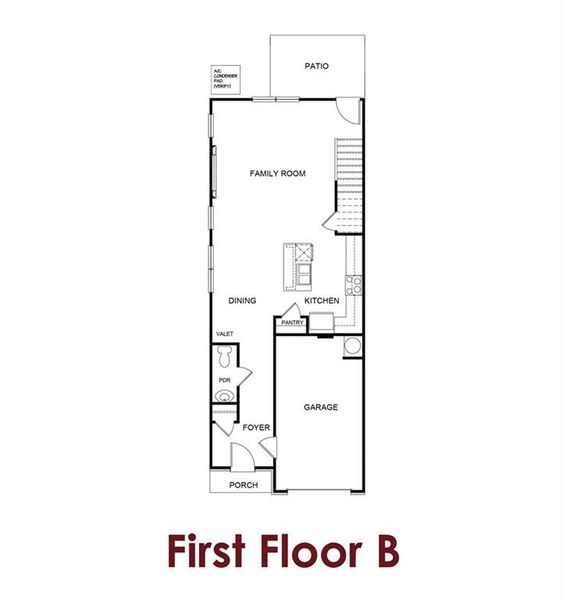 2D floor plan layout of this home in The Grove at Mundy Mill, Gainesville, GA (Image 4).