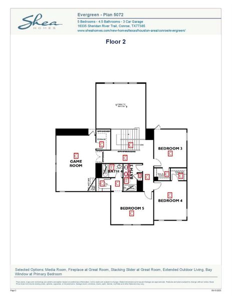 2D floor plan layout of this home in Evergreen 60', Conroe, TX (Image 30).