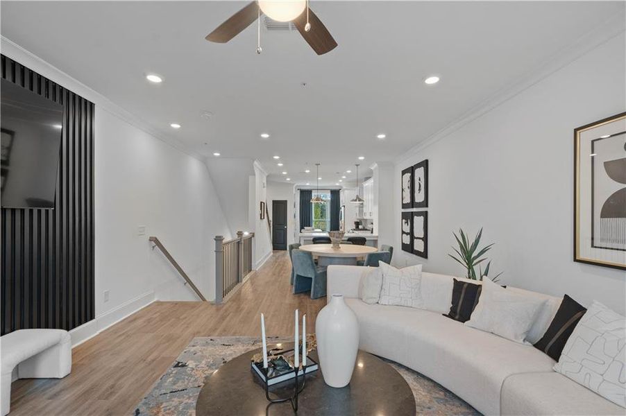 Furnished interior view inside a new home in Ward's Crossing Townhomes, Johns Creek (Image 6).