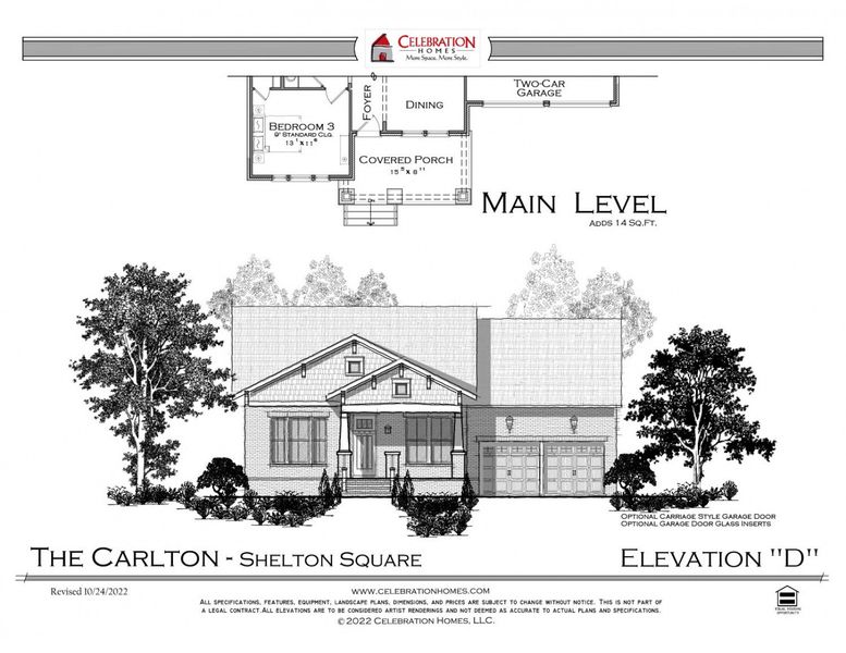 Representative rendering of the exterior for the Carlton by Celebration Homes (Image 9).