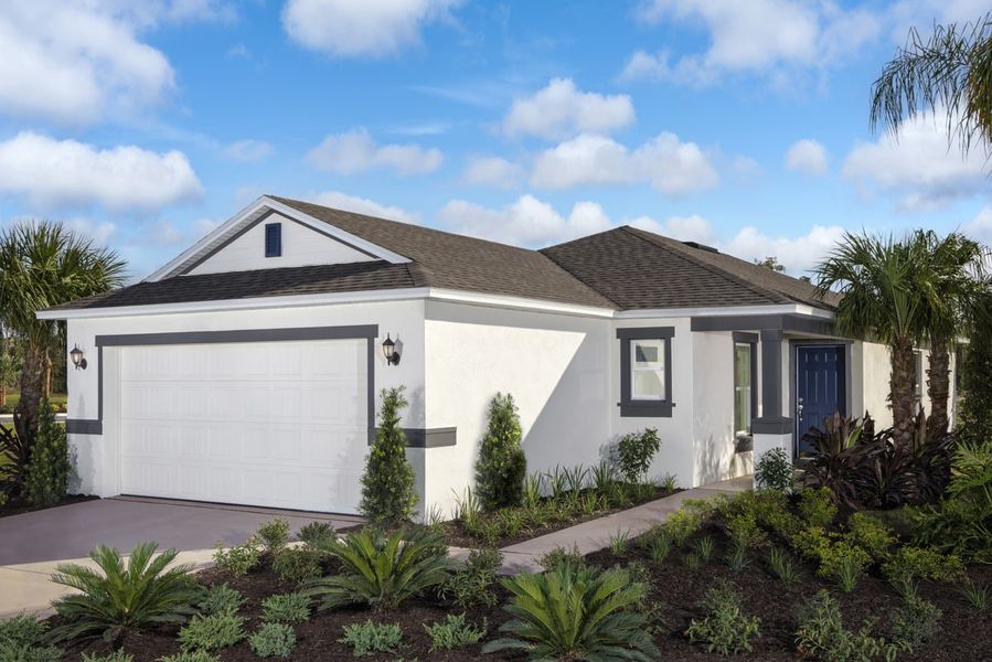 Representative exterior photo of a completed home built from the 1511 Modeled by KB Home in Chapel Manor I, Zephyrhills, FL (Image 13).