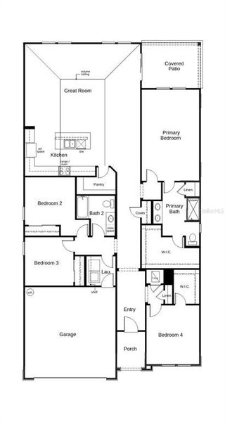 2D floor plan layout of this home in Somerset - Executive Series, Palm Coast, FL (Image 4).
