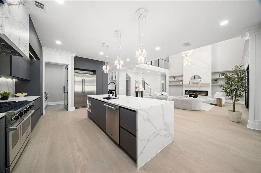 Furnished interior view inside a new home in , Suwanee (Image 17).