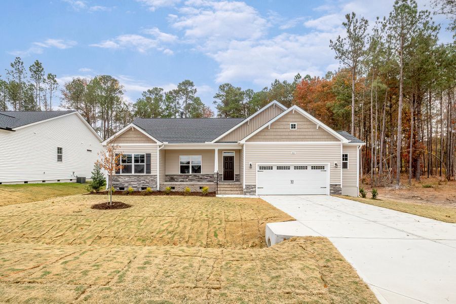 Representative exterior photo of a completed home built from the Clarion by Caviness & Cates Communities in Maggie Way, Wendell, NC (Image 3).