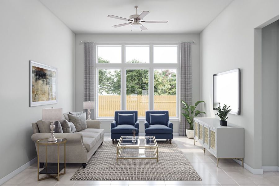 Representative furnished interior of a home built from the Sheldon by Tri Pointe Homes in Park Collection At Wolf Ranch, Georgetown (Image 12).