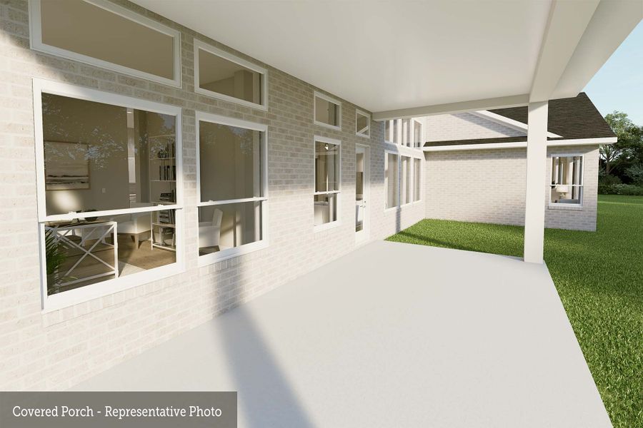 Representative exterior details of a home built from the The Creighton by David Weekley Homes in Briarley, Montgomery (Image 1). Representative exterior details of a home built from the The Creighton by David Weekley Homes in Briarley, Montgomery (Image 1).