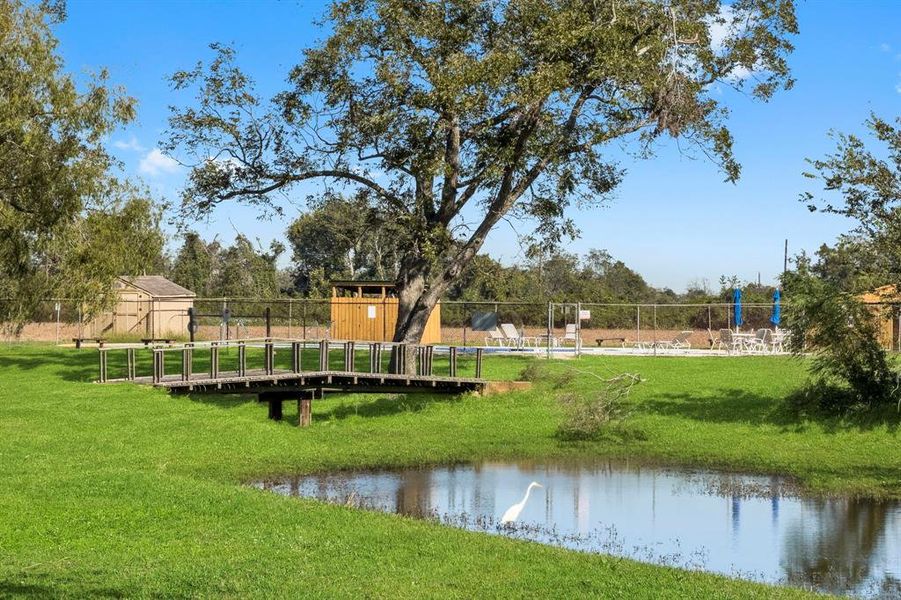 The neighborhood creeks, pool and green space make this a highly sought after community.