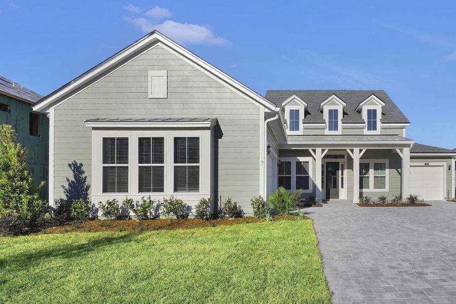Representative exterior photo of a completed home built from the Riverdale by Riverside Homes in Hidden Creek at SilverLeaf, St. Augustine, FL (Image 27). Representative exterior photo of a completed home built from the Riverdale by Riverside Homes in Hidden Creek at SilverLeaf, St. Augustine, FL (Image 27).