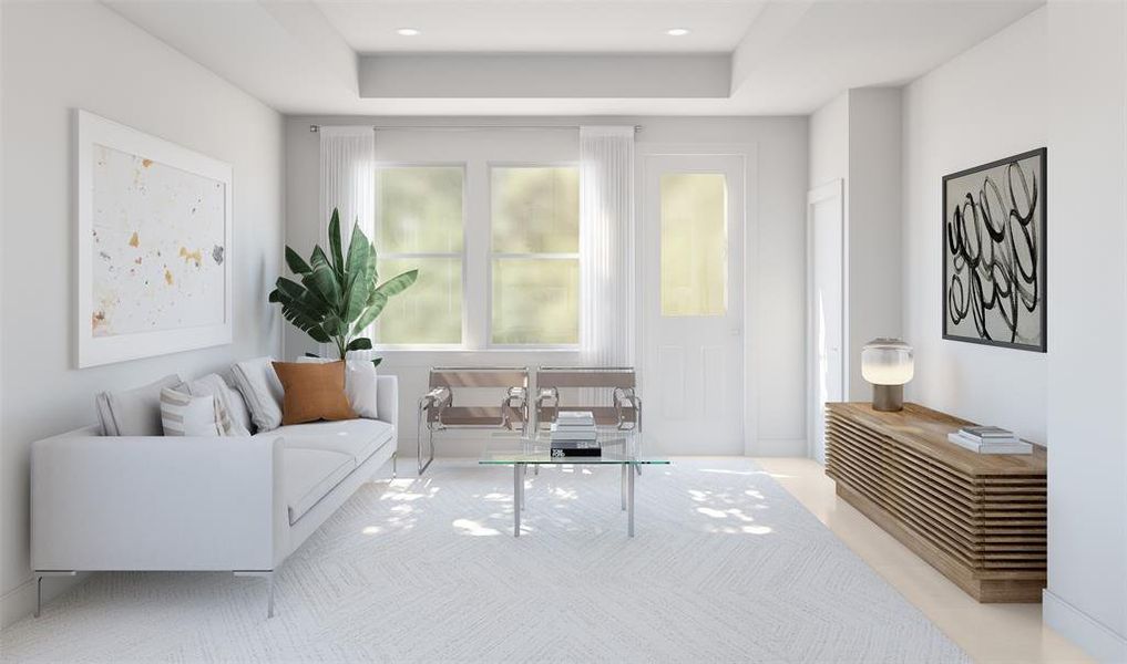 Cozy great room (*Artist rendering used for illustration purposes only.) Cozy great room (*Artist rendering used for illustration purposes only.)