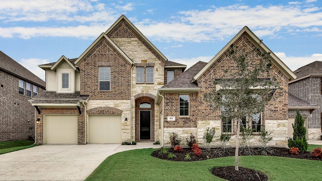 Representative exterior photo of a completed home built from the Bingham by Pacesetter Homes in Timberbrook, Justin, TX (Image 1). Representative exterior photo of a completed home built from the Bingham by Pacesetter Homes in Timberbrook, Justin, TX (Image 1).